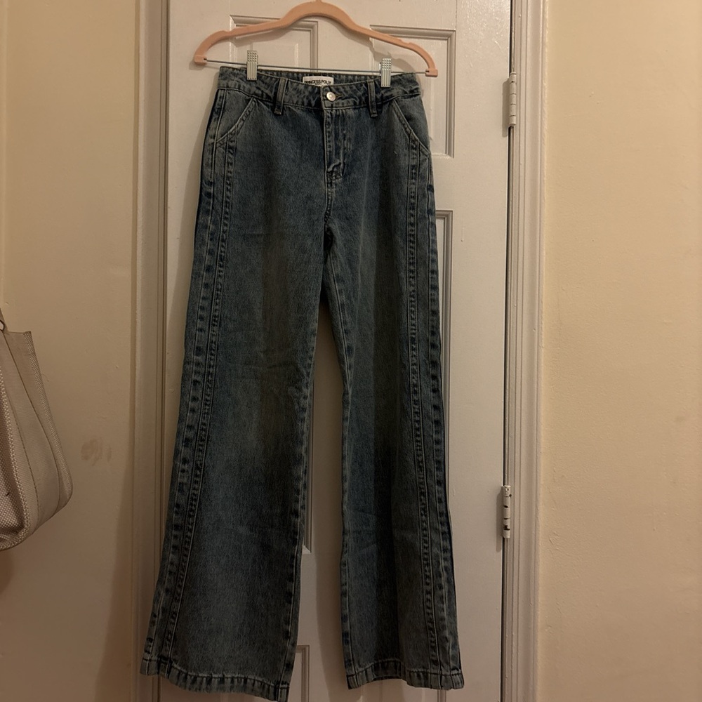 Princess Polly Dark Blue Flare Jeans